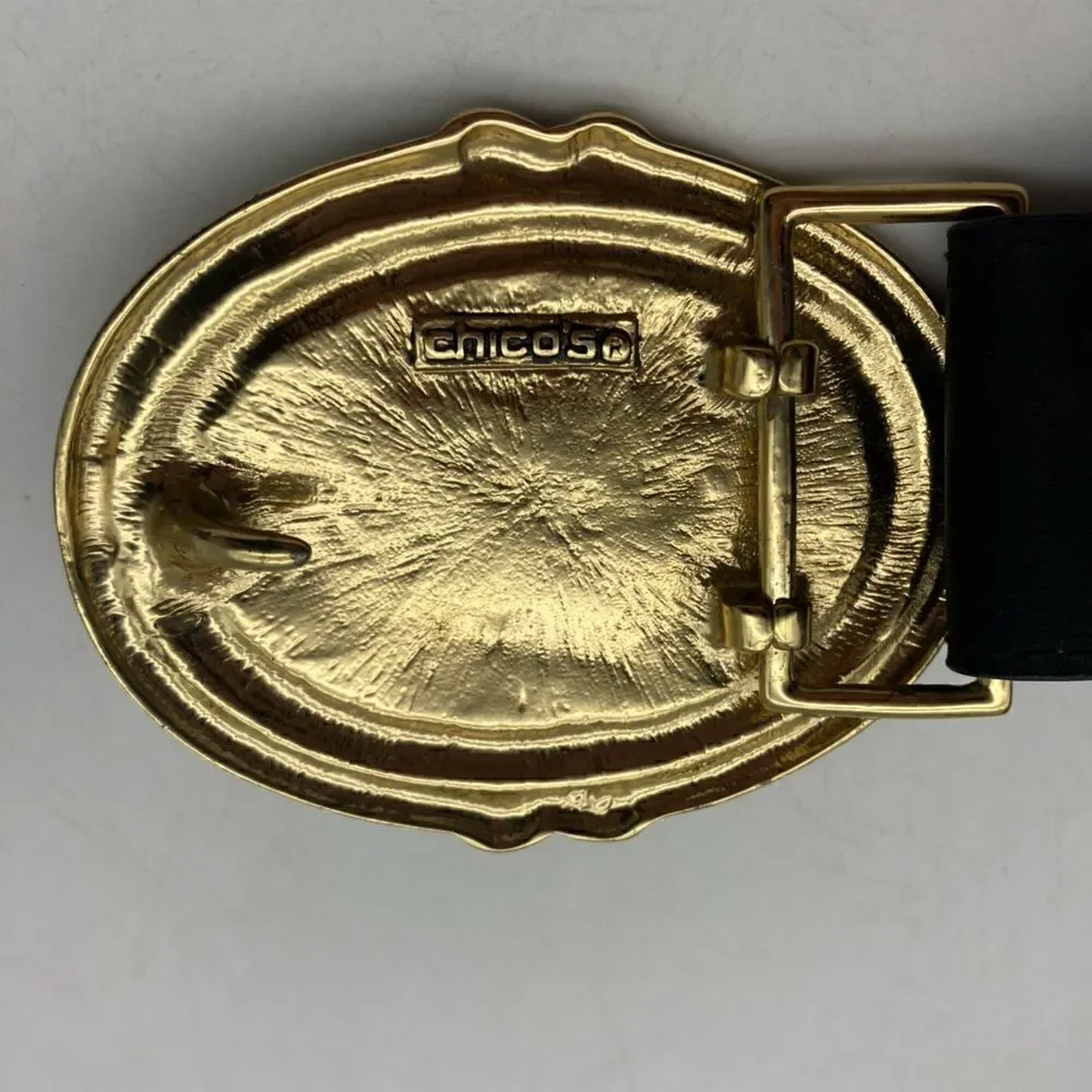 Chico’s Women’s Satin:Leather Belt Size S/M L 35”
